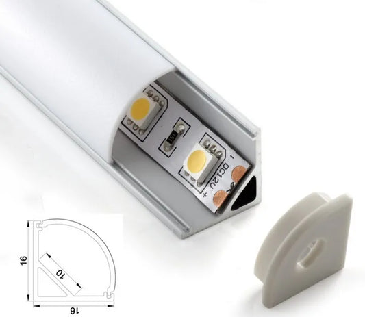 CA-1016-45 PERFIL ALUMINIO PARA TIRA LED DE SOBREPONER
