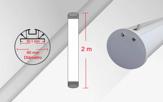Perfil de Aluminio para Suspender Profesional CA-3060-R | Canaleta LED 30x60mm de Alta Potencia